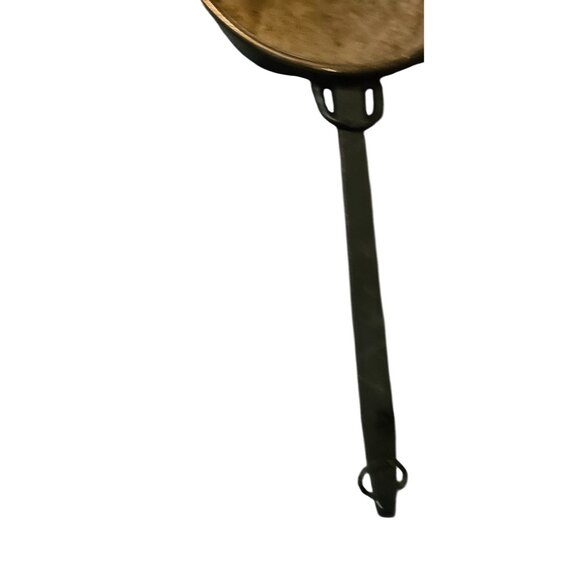 Antique Large Hand Forged French Copper Pots With Brass Handles 23"L 25"L - Picture 13 of 16